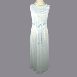 Vintage Henson Long Nightgown X Small Blue Cottagecore
